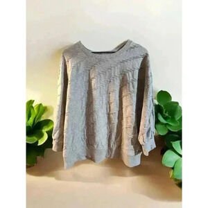 Simply Vera Wang 3/4 Sleeve Textured Sweatshirt Women’s Size XL Gray